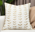 VAGMINE Embroidered Lollipop Pillow Cover - 18x18 Inches Square - 100% Cotton Ivory Decorative Cushion Cover - Sophisticated Embroidery - Neutral Aesthetic for Sofa, Couch, Bed, Living Room