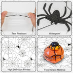 2 Pcs Halloween Tablecloth - Plastic Halloweens Spider Webs Table Cloth, White Disposable Rectangle Spiderweb Table Cover for Halloween Party Decorations Supplies Favors Tables Decor, 108 x 54 Inch