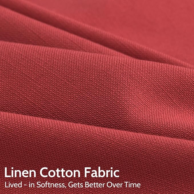 Christmas Red Linen Curtains 108 Inches Long - Image 4