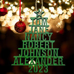 2025 Personalized Christmas Ornaments Family of 2/3/4/5/6/7/8,Custom Christmas Tree Ornaments Deorations with Names,Customized Xmas Ornament Tree Deorations,Personalized Wooden Ornament Gifts