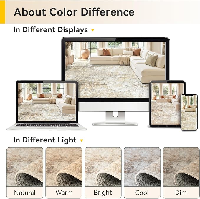 RELEANY Washable Square 8'x8' Area Rug - Image 6