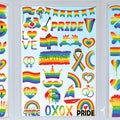 9 Sheets LGBT Rainbow Window Clings, Pride Decorations Window Cling, Gay Love Heart Stickers, Double-Side Pride Wall Clings Decals for Pride Day LGBTQ Rainbow Party Parades Supplies Decor