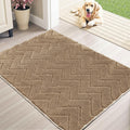 Stiio Dirt Trapper Door Mat 24x35.5 Inches, Front Doormat Indoor Outdoor Entrance Low Pile, All-Season, All-Weather Absorbent Entry Rug, Washable Non Slip Rug for Entryway, Brown