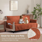 Orange Quilted Recliner Covers, Waterproof Large Recliner Chair Covers - Image 8