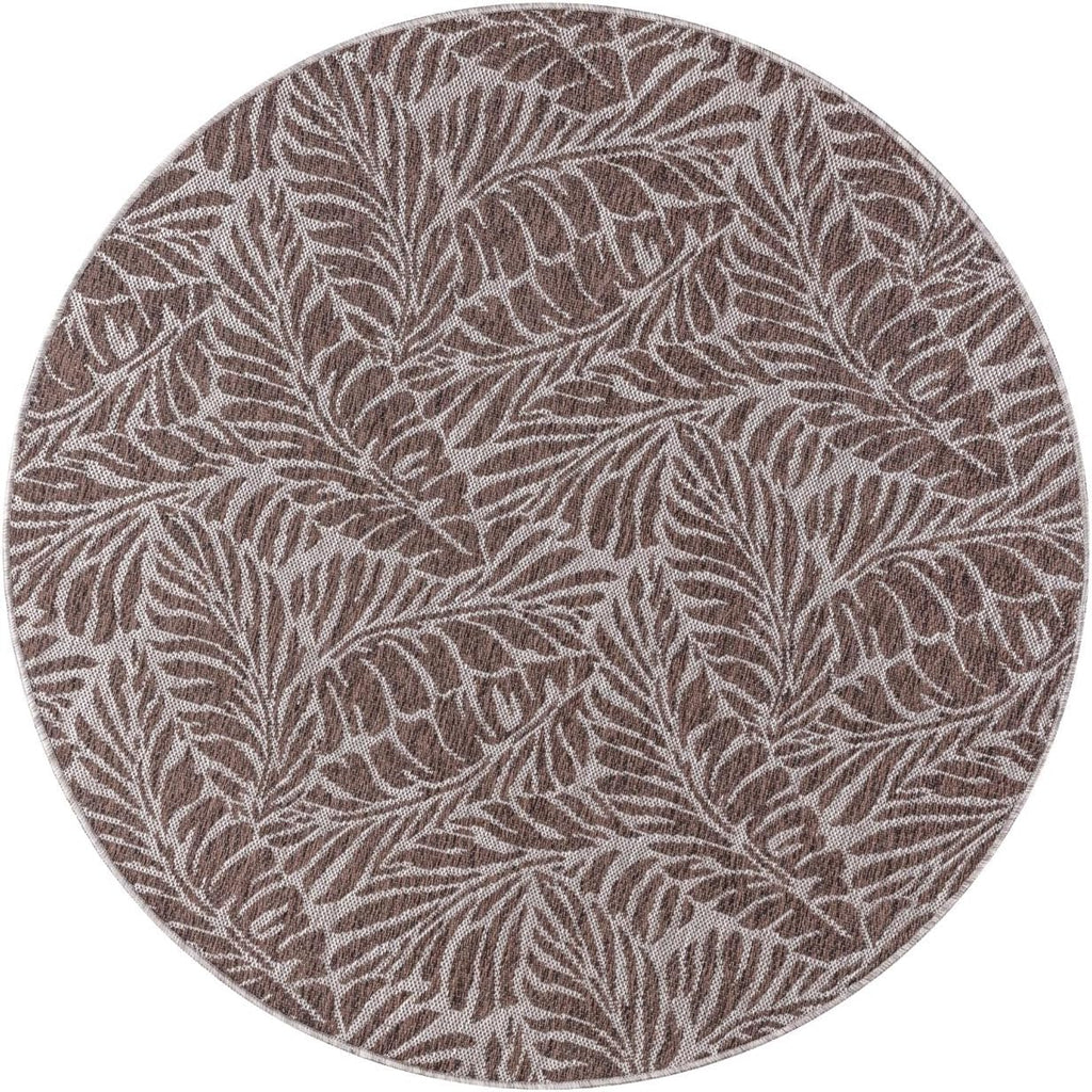 Keen Home Design Terrace Outdoor Round Rug - 5ft Round Washable Indoor/Outdoor Rug for Patio, Kitchen, Balcony, Beach, Garden, Deck and Porch, Size: 5'3" Round