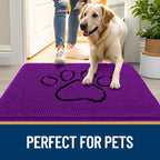 OLANLY Dog Door Mat for Muddy Paws 36x24, Paw Print Design Chenille Mud Mat | - Image 6
