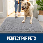 OLANLY Dog Door Mat for Muddy Paws 44x24, Super Absorbent Chenille Mud Mat | - Image 6