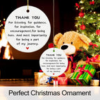 Thank You Christmas Ornament for Teacher Appreciation Gifts, Thank You Nurse Gifts,Goodbye Gift, Ceramic Keepsake Thanks Ornament with Ribbon and Gift Box