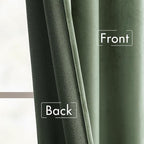MIULEE Sage Green Velvet Curtains 52x63 inches Luxury Blackout Curtains | - Image 6