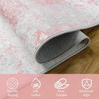 Aelenmu 10x14 Area Rugs for Living Room Washable Dining Room Pink | Modern - Image 4