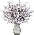 Sggvecsy 10 Pcs Babys Breath Artificial Flowers Gypsophila Bouquets Bulk Real Touch Fake Silk Flowers for Home Wedding DIY Floral Arrangement Kitchen Table Centerpiece Festival Decoration (White)