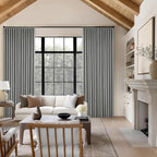 Dark Grey Linen 100% Black Out 120 Inch Curtains - Image 7
