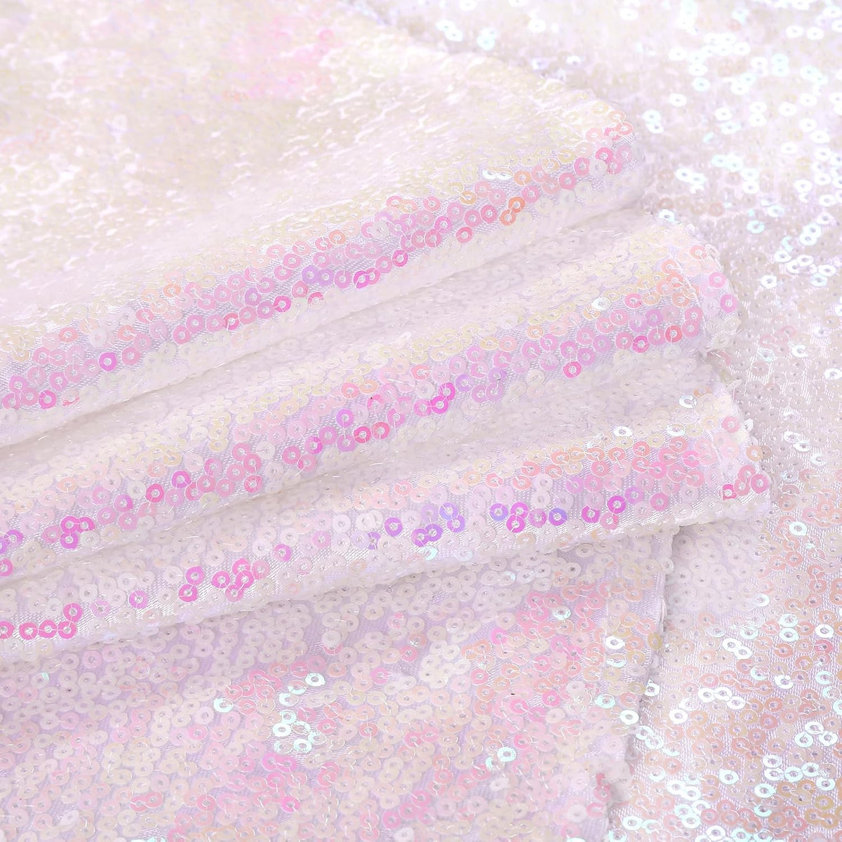 Large Christmas Tree Skirt 48 inches Sequin Tree Skirt Glitter Xmas Holiday Decoration Iridescent White