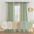 MIULEE Sage Green Linen Curtains 52x108 Inches Long by MIULEE
