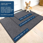 OLANLY Front Door Mat 71x47, Waterproof Heavy-Duty Indoor Outdoor Doormat | Grey - Image 2