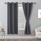 Grommet Blackout Curtains for Bedroom, 42 x 63 Inches, Dark Grey | Thermal - Image 8