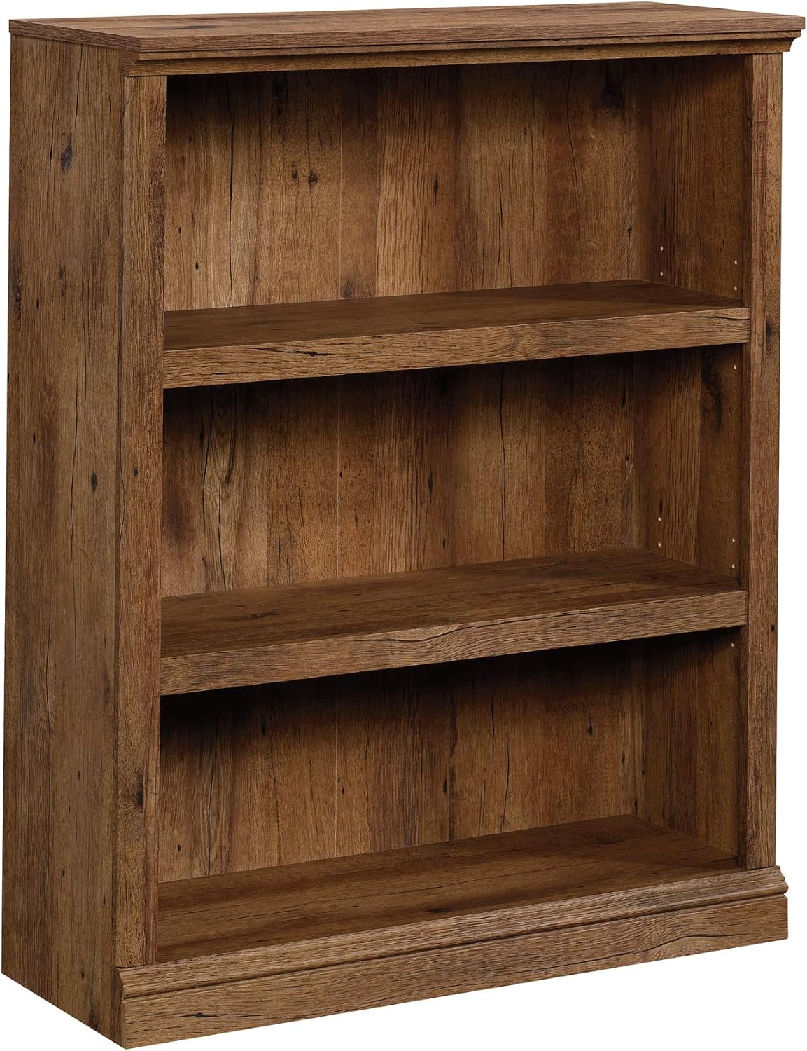 Sauder 3 Tier Book Shelf Wooden Bookcase Multipurpose Bookshelf for Home Office, Living Room, in Vintage Oak