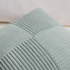 Fancy Homi 2 Packs Grey Blue Decorative Throw Pillow Covers 20x20 Inch for Couch Bed Sofa, Rustic Farmhouse Boho Home Decor, Soft Corss Corduroy Patchwork Accent Square Cushion Case 50x50 cm
