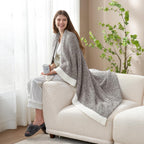 Snuggle Sac Grey Throw Blankets for Couch, Super Soft Warm Blankets Cozy Knit Fuzzy Plush Lightweight Throws for Sofa, Bed,Living Room, Dark Grey, 50x60 inches