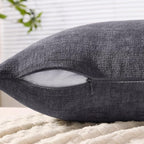 MIULEE Grey Chenille Couch Throw Pillow Covers, 18x18 | Set of 2, Soft - Image 5