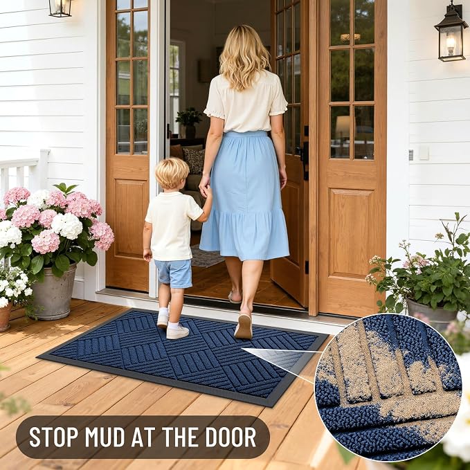OLANLY Front Door Mat Outside Entrance 59x34, Waterproof Heavy-Duty Doormat | - Image 7
