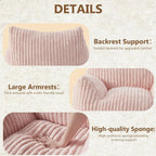 Giant Bean Bag Chairs for Adults Teens, Large Bean Bag Sofa Chairs with Filling Comfy Fuzzy BeanBag Chair with Armrests for Bedroom Living Room Reading