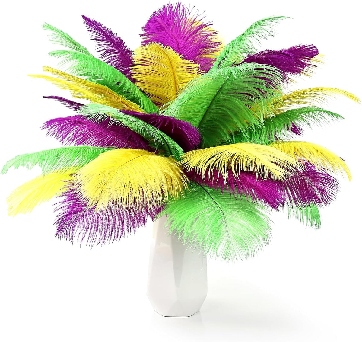 THARAHT Light Yellow Ostrich Feathers 24pcs Natural Bulk 8-10Inch 20cm-25cm for Wedding Party Centerpieces Easter Gatsbi and Home Decoration Feathers