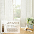 Linen Semi Sheer Curtains 72 Inch Length 2 Panels - Image 4