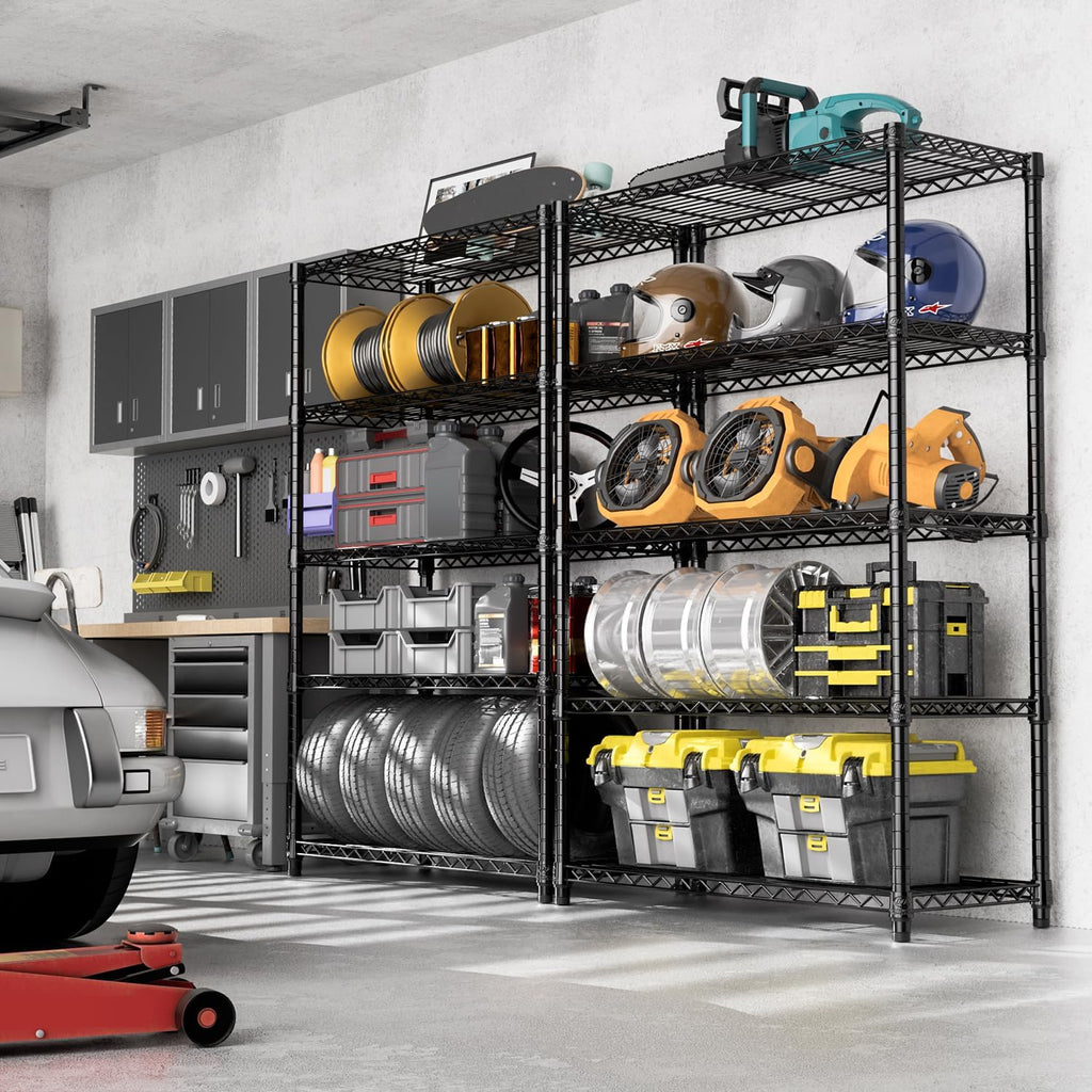 1750 lbs Steel Storage Shelving 5-Tier Utility Shelving Unit Steel Organizer Wire Rack for Home,Kitchen,Office,Garage, 1750 LBS Capacity 17.7" D x 47.2" W x 72.3" H