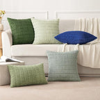 MIULEE Corduroy Decorative Throw Pillow Covers 20x20 Moss Green Pack of 2 | - Image 5