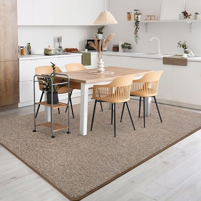 6x9 Area Rugs for Living Room Non Slip Dorm Bedroom Rug, Matte Brown | Modern - Image 9