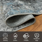 5x7 Area Rugs for Living Room Washable Bedroom Dining Room Black Gold | Modern - Image 4
