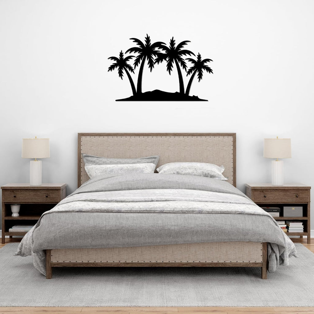 METALPLEX Palm Tree Metal Wall Art - Durable And Rust-free Indoor & Outdoor Aluminum Composite Wall Decor - Home Decor Wall Art For Living Room And Bedroom Decorations - Black (35"x23")