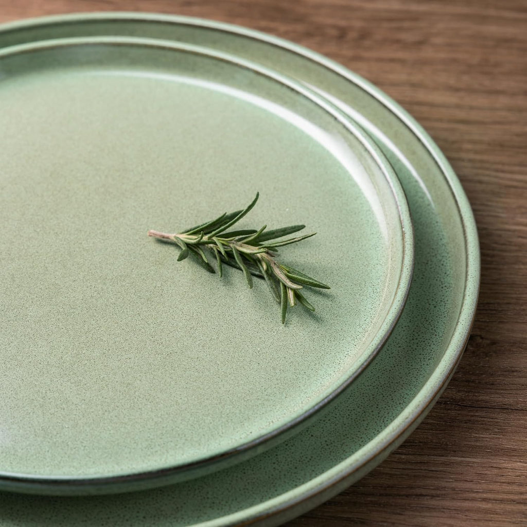 GBHOME Ceramic Dinnerware Sets for 8, 24 Pieces Stoneware Plates and Bowls Sets, Scratch Resistant Dishes, Dishwasher & Microwave Safe-Pastel Green