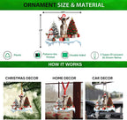 Talataca Goat 2D Flat Christmas Ornament, Goat Gift Boxes Pine Tree Decor, Hanging House Charm Eve Keepsake, Car Rear View Mirror Accessories, Xmas Gift
