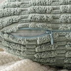 MIULEE Corduroy Decorative Throw Pillow Covers 20x20 Grey Green Pack of 2 | - Image 3