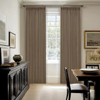 Latte 96 Inch Pinch Pleated Blackout Linen Curtains - Image 8