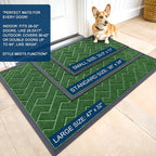 OLANLY Front Door Mat Outside 71x23, All-Season Absorbent Rubber Doormat | Green - Image 2