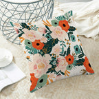 CXMEIFLY Spring Pillow Covers 18 x 18 Inch Set of 2 for Watercolor Flowers Decor Throw Pillows Pink Red Green Plant Floral Outdoor Decorative Cushion Cases for Couch Bed Decorations