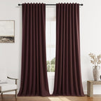 100% Blackout Curtains 90 Inch Length 2 Panels Set by Guken