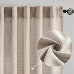 MIULEE Natural Linen Curtains 52x84 Inch Length - Image 2