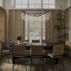 Modern Black Rectangle Crystal Tree Branch Chandelier, 55" 16-Light K9 Crystal Chandeliers for Dining Room, Rectangular Dining Room Chandelier Over Table,for High Ceiling,Kitchen