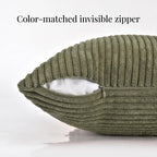 Fancy Homi 2 Packs Olive Green Lumbar Decorative Throw Pillow Covers 16x28 Inch - Image 3