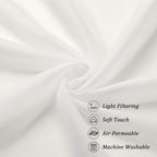 Chyhomenyc Ivory Sheer Curtains 108 Inch Long 2 Panels Set | Light Filtering - Image 9