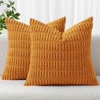 MIULEE Fall Decorative Throw Pillow Covers 18x18 Burnt Orange Pack of 2 | Soft by MIULEE