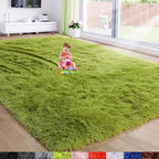 Amdrebio Grass Green Shag Area Rug 9x12 by Amdrebio