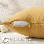 MIULEE Gold Chenille Couch Throw Pillow Covers, 20x20 | Set of 2, Soft - Image 3