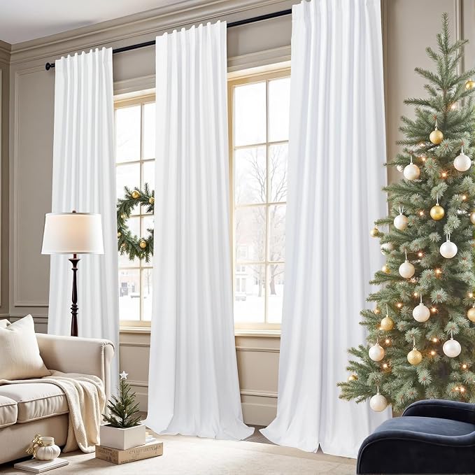 Blackout Curtains 108 Inch Long 2 Panels Burg Sound Curtains Noise Reducing - Image 7