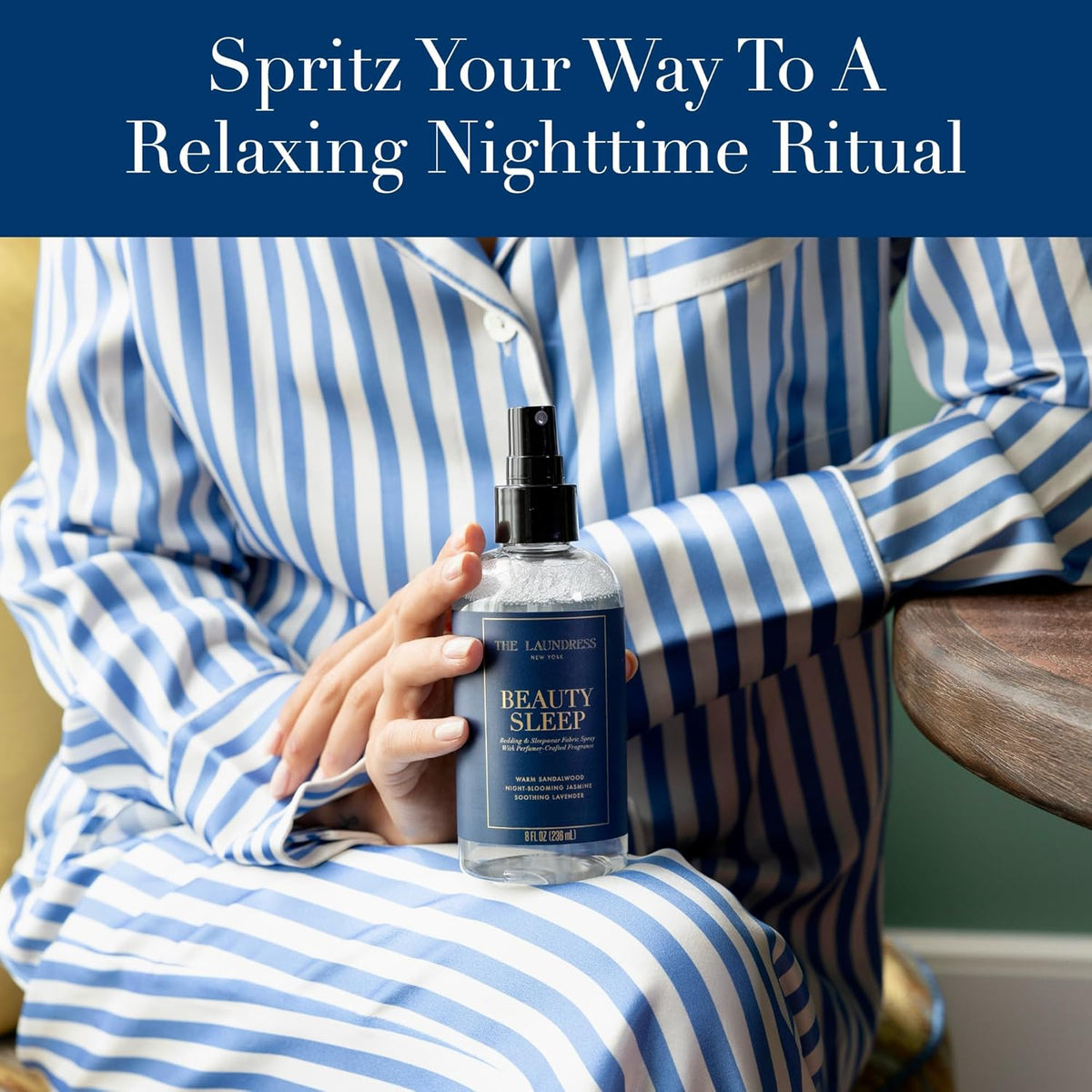 The Laundress Beauty Sleep Fabric Spray, Wrinkle Release Spray, Pillow Spray, Fabric Refresher, Upholstery and Linen Spray, Tranquil Comforting Inspired Scent, 8 Fl Oz
