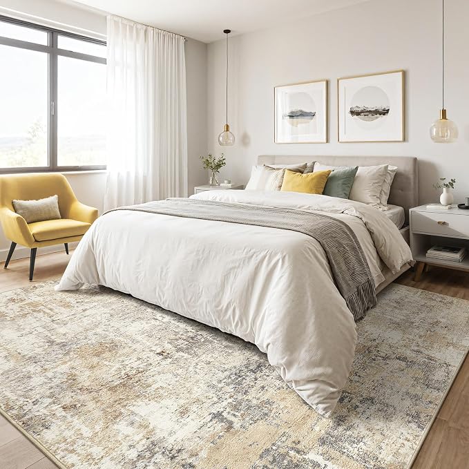 LOONGRUG 9x12 Area Rug Washable Large Neutral Modern Living Room Rugs | - Image 4